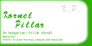 kornel pillar business card